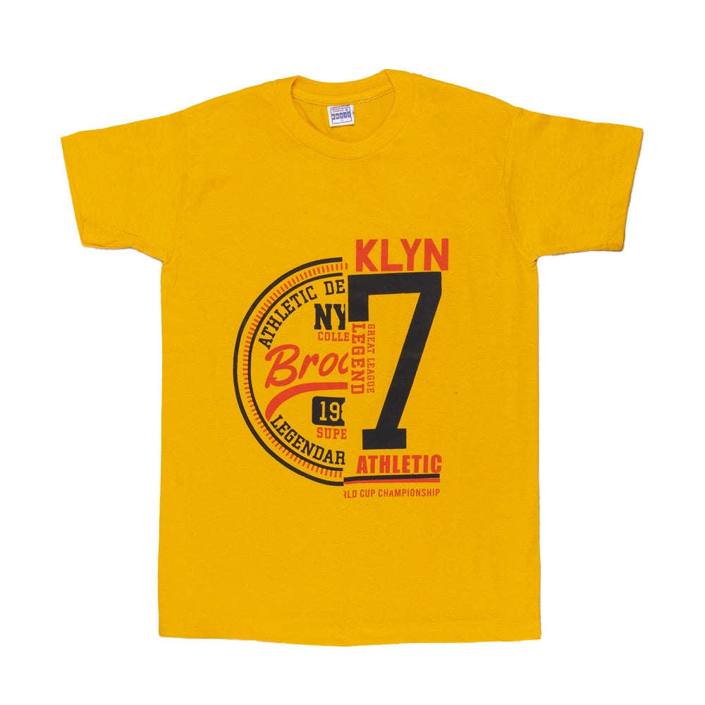 Powermerc Cotton Tees for Kids-Yellow